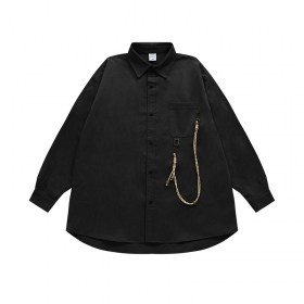 В черном цвете стильная рубашка INFLATION с карманом