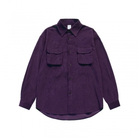 Повседневная тёмно-фиолетовая INFLATION рубашка с воротником-стойка
