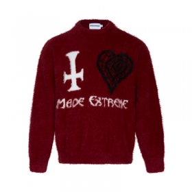 Made Extreme с печатью "Крест и сердце" красный свитер