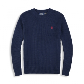 Оригинальный свитер от бренда Polo Ralph Lauren темно-синего цвета