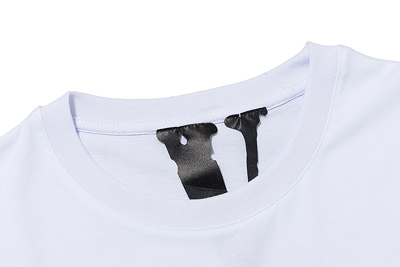 Белая оверсайз футболка VLONE со стразами на груди и спине