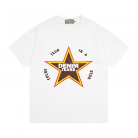 С округлым вырезом футболка от бренда Denim Tears белого цвета