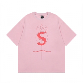Хлопковая розовая футболка Punch Line с принтом "Сердце с огне" 