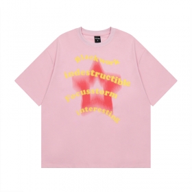 Удлинённая розовая от бренда Punch Line хлопковая футболка   
