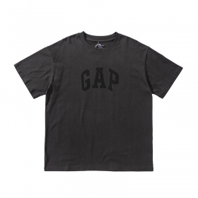 Тёмно-серая хлопковая футболка YEEZY x GAP с принтом на спине "Голубь"