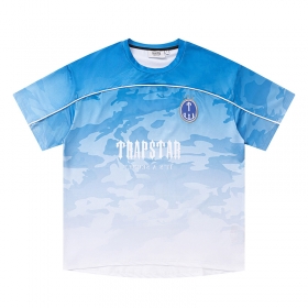 Голубая сетчатая футболка Trapstar с логотипом и короткими рукавами