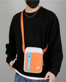 Nike бело-оранжевая сумка через плечо с внешним карманом на молнии