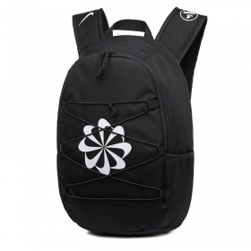 Черный рюкзак от бренда Nike с принтом и декоративной резинкой