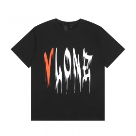 VLONE чёрная хлопковая футболка с коротким рукавом