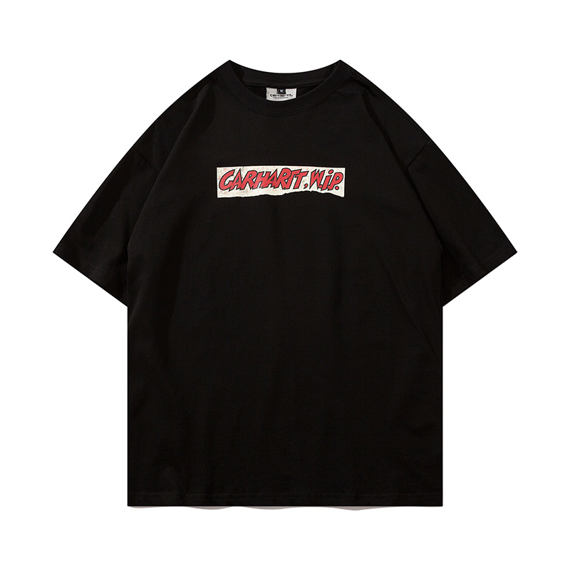 Хлопковая футболка Carhartt черного цвета с рисунком "carhartt.vip."