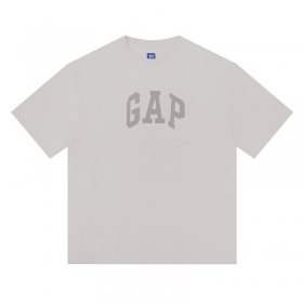 Бежевая футболка GAP с фирменным логотипом и принтом "голубь"
