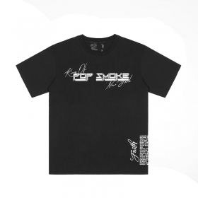 Удлинённая чёрная футболка VLONE с округлой горловиной 