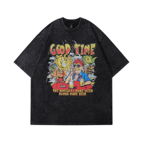 TKPA чёрная футболка с ярким принтом "Good Time" с коротким рукавом