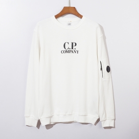 Белый свитшот C.P. Company с карманом и фирменным лого на груди