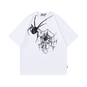 Белая футболка Rhythm Club с печатью "Паук и паутина"