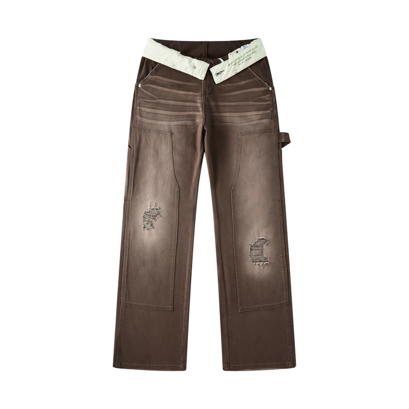 Хлопковые коричневые джинсы карго, трубы от бренда BE THRIVED