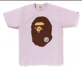 Оверсайз футболка Bape Shark WGM нежно-розового цвета с лого
