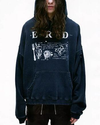 Enfants Riches Deprimes худи в темно-сером цвете с карманом кенгуру