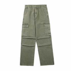 Оригинальные серо-бежевые джинсы карго BYD JEANS с карманами