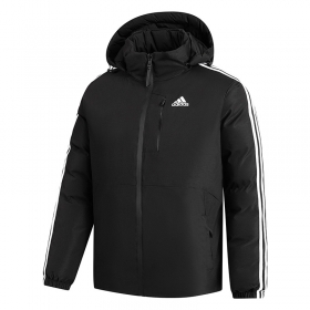 Двухсторонняя куртка Adidas чёрная с фирменным логотипом на груди