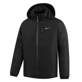 Базовая чёрная куртка бренда Nike со съёмным капюшоном двухсторонняя
