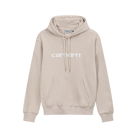 Серый худи Carhartt с белым логотипом на груди