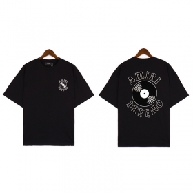 Черная AMIRI & PREMIER футболка с принтом "Пластинка"