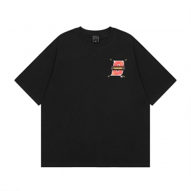 Классическая чёрная Punch Line хлопковая футболка с логотипом бренда
