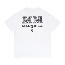 Хлопковая Maison Margiela базовая белая футболка с круглой горловиной