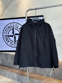Современного дизайна Stone Island черная куртка с карманами