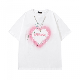 Белая футболка с подвеской и принтом в виде сердца KIRIN STRANGE
