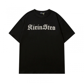 KIRIN STRANGE просторная черная футболка с фирменным принтом