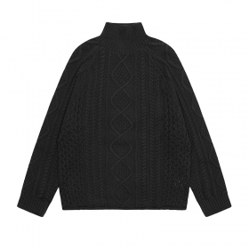 Стильный свитер с высоким горлом ESSENTIALS FOG из хлопка черный