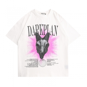 Удлинённая Dark Plan белая 100% хлопковая футболка с коротким рукавом