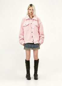 Плюшевая модная куртка розового цвета Made Extreme