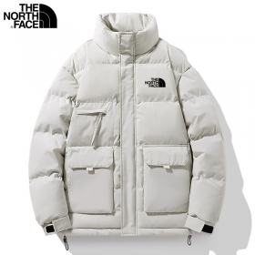 Качественная однотонная светло-серая The North Face куртка