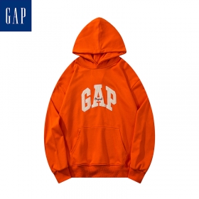 Оранжевый худи GAP с бежевым логотипом на груди