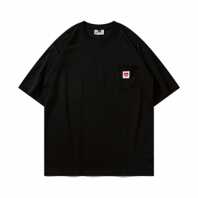 Чёрного-цвета футболка Carhartt прямого кроя с округлым вырезом