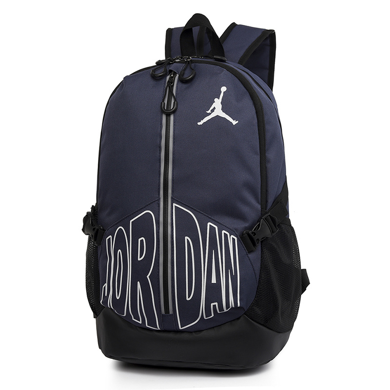Базовый тёмно-синий Jordan рюкзак с двумя отделениями на молнии