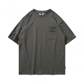Серая футболка Carhartt с карманом на груди и брендовым логотипом