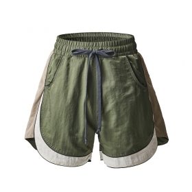 Стильные шорты SSB хаки-зеленого цвета с нахлестом