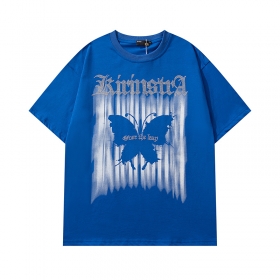 KIRIN STRANGE футболка синяя с изображением бабочки