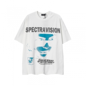 Футболка Spectra Vision белая с принтом "Лицо девушки в очках"