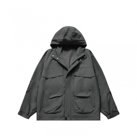 Куртка непромокаемая INFLATION темно-серая с карманами