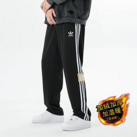 Трикотажные прямого фасона чёрные Adidas спортивные штаны на резинке
