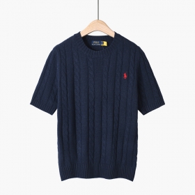 Вязаная футболка Polo Ralph Lauren темно-синего цвета