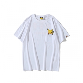 Белая футболка с принтом на спине и груди "Покемоны" Bape Shark WGM