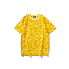 Жёлтая футболка Bape Shark WGM с нашивкой на груди "Обезьяна"
