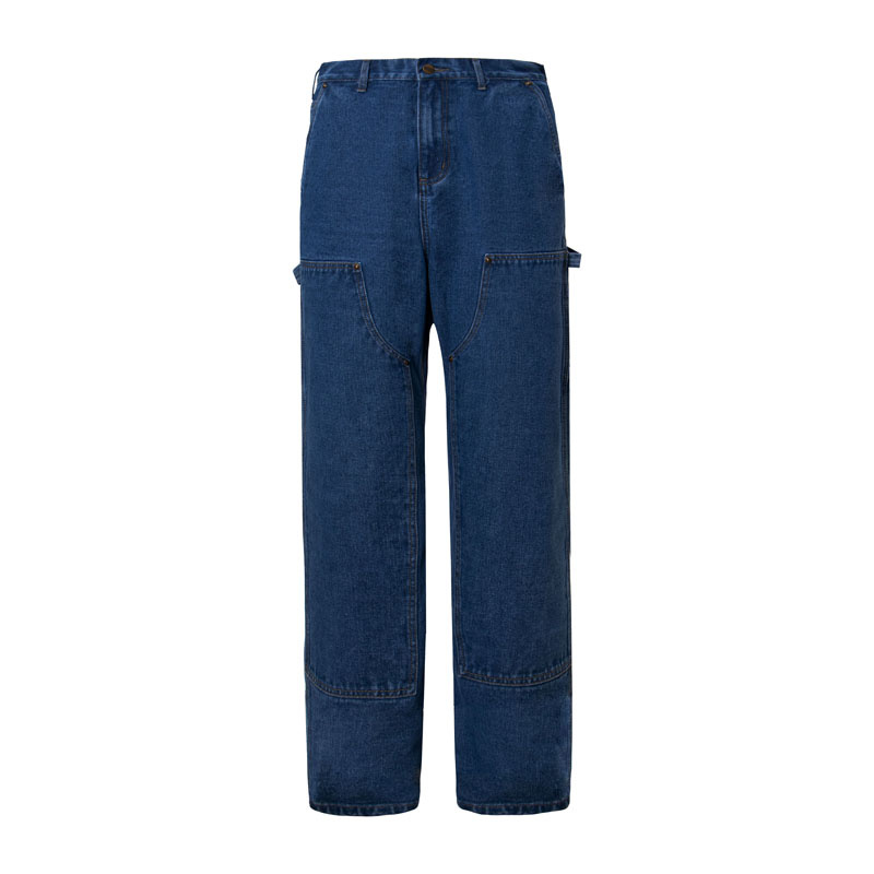Синие джинсы Carhartt с карманами и брендовым лого