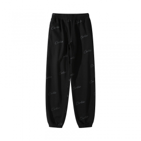 Спортивные чёрные с логотипом Corteiz штаны на эластичной резинке